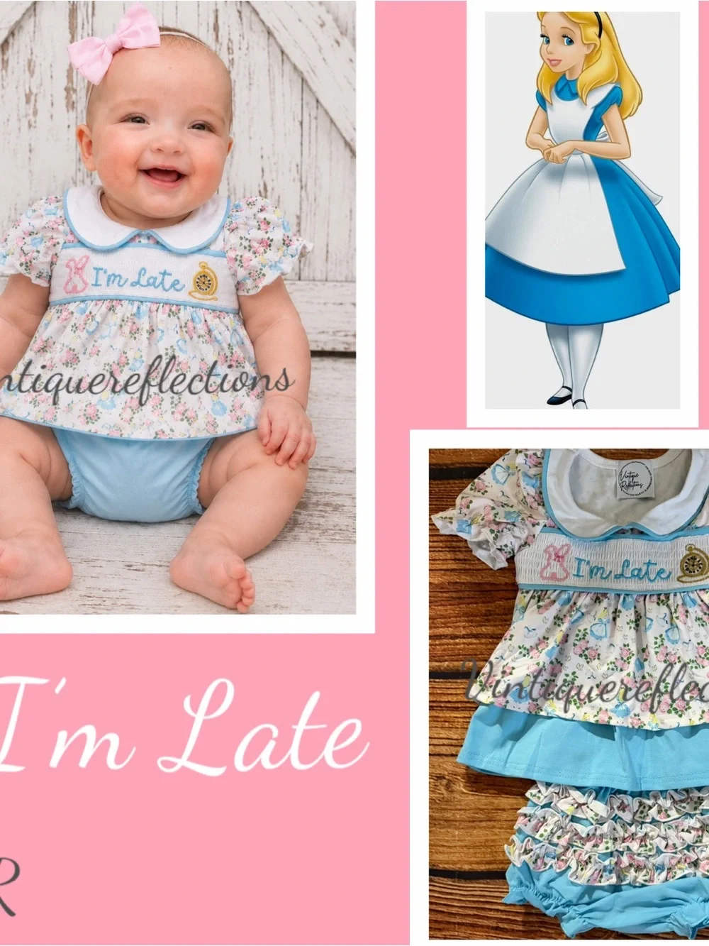 Alice in Wonderland Smocked Bloomer Set
